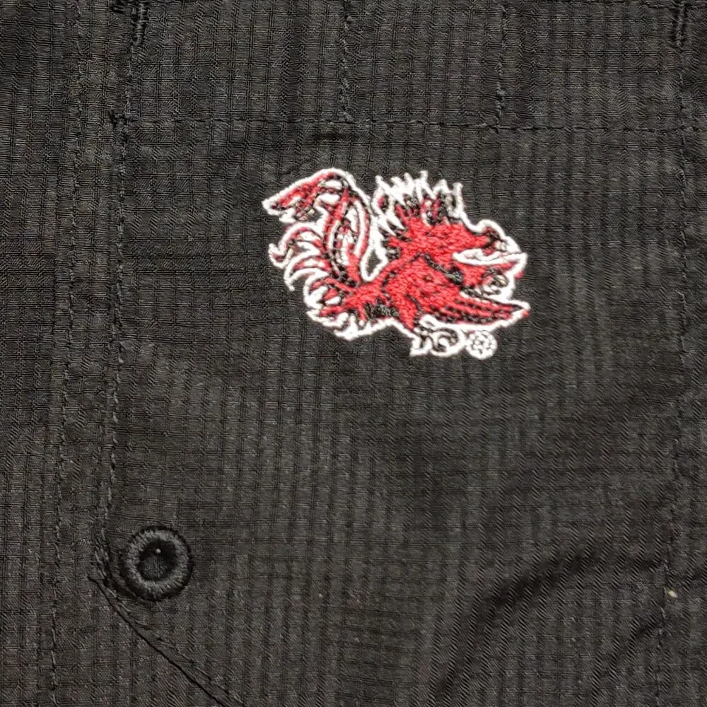 PFG South Carolina Gamecocks Fishing Shirt Small Black Short Sleeve Button Up